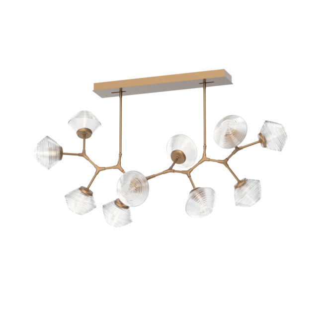 PLB0089-BC-NB-C-Hammerton-Studio-Mesa-10-light-modern-branch-chandelier-with-novel-brass-finish-and-clear-blown-glass-shades-and-LED-lamping