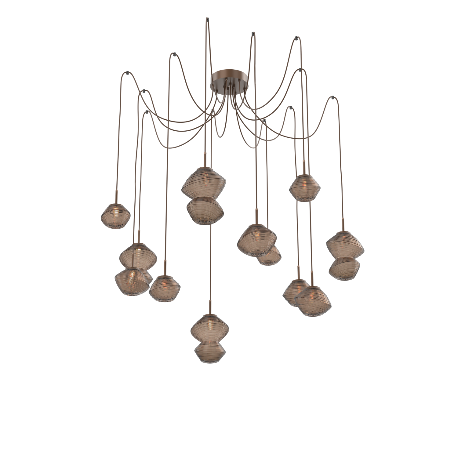 SCB0089-12-BB-B-Hammerton-Studio-Mesa-12-light-swag-multi-pendant-chandelier-with-burnished-bronze-finish-and-bronze-blown-glass-shades-and-LED-lamping