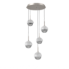CHB0093-05-BS-S-WM-Hammerton-Studio-Cabochon-5-light-round-multi-pendant-chandelier-beige-silver-finish-smoke-blown-glass-shades-white-marble-stone-accent-LED-lamping