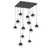 CHB0093-12-MB-C-BM-Hammerton-Studio-Cabochon-12-light-square-multi-pendant-chandelier-matte-black-finish-clear-blown-glass-shades-black-marble-stone-accent-LED-lamping
