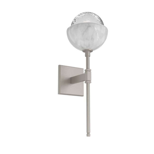 IDB0093-03-BS-C-WM-Hammerton-Studio-Cabochon-belvedere-wall-sconce-beige-silver-finish-clear-blown-glass-shades-white-marble-stone-accent-LED-lamping