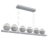 PLB0093-0B-CS-C-WM-Hammerton-Studio-Cabochon-44-inch-linear-platform-chandelier-classic-silver-finish-clear-blown-glass-shades-white-marble-stone-accent-LED-lamping
